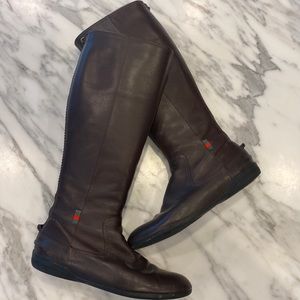 Gucci Brown Praga Print Pea Soft Gucci Boots With Zipped Back size 38